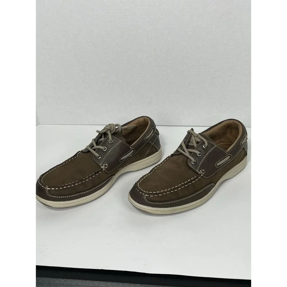 Men's Florsheim Lakeside Oxford Moc Toe 13157-200 Brown Nubuck Leather Sz 9‎